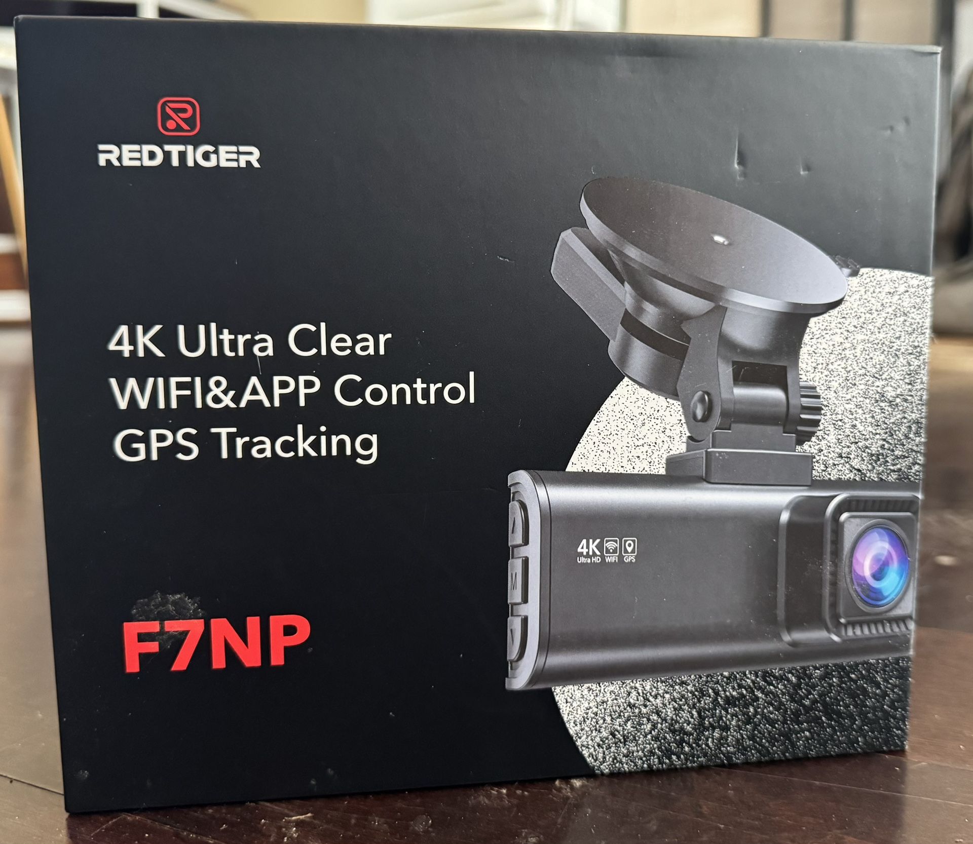 RedTiger F7NP 4K Dash Cam – Brand New, Unopened – GPS + WiFi + App Control