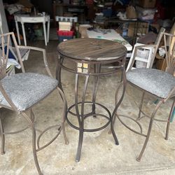 Patio bar table and chair set