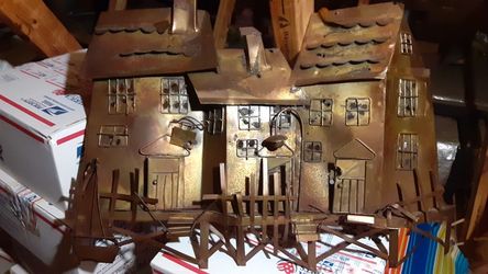 Antique Copper Boat House Wall Decor 