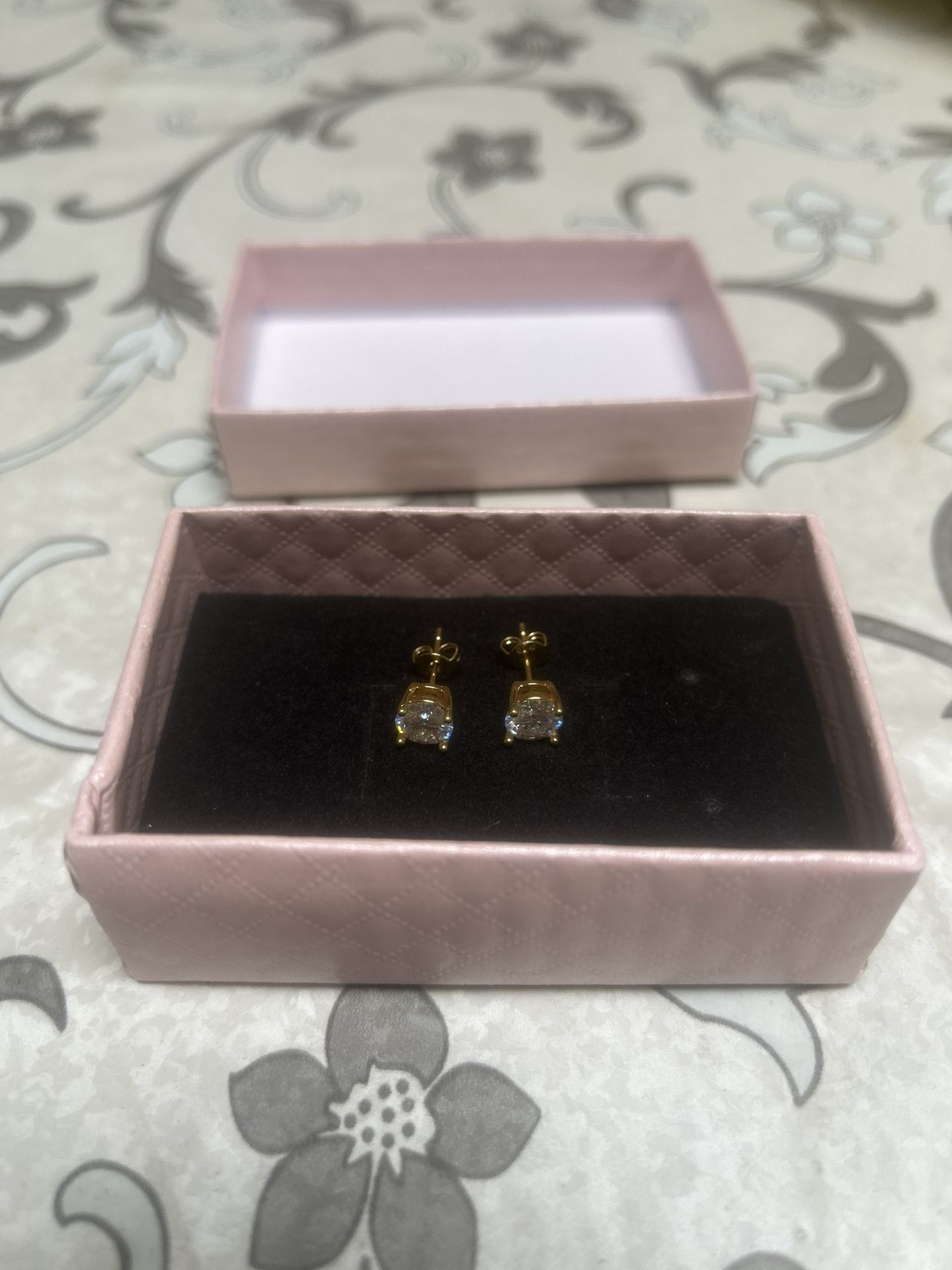 Diamond Earrings 6.5mm 1.0 CT GOLD OR SILVER