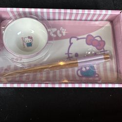 Hello Kitty Ceramic Sushi Plate Set 