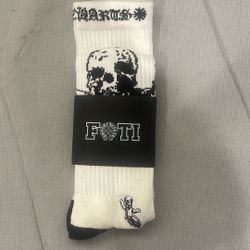 Black And White Chrome Heart Socks 