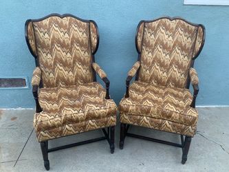 Antique   wingback armchairs.late 19th century