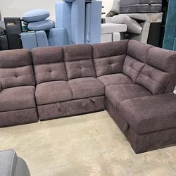 Brand New Brown Reclining Sectional