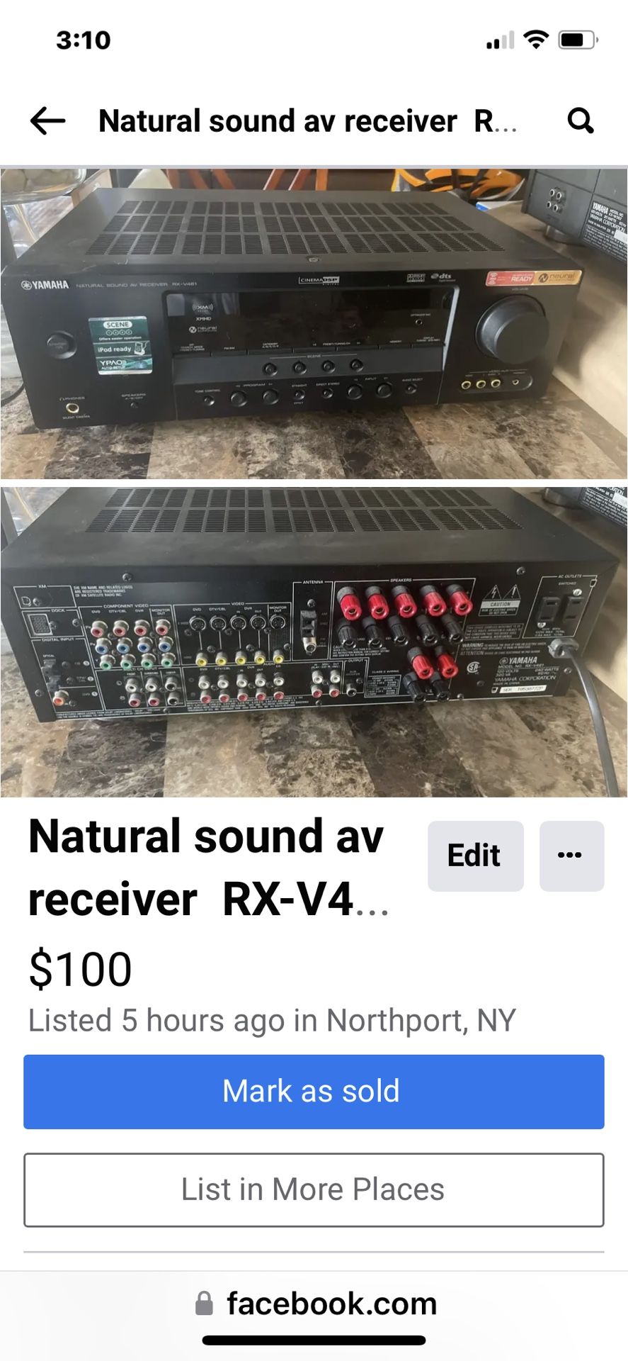 Yamaha Natural Sound AV Receiver RX V 461