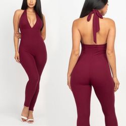 Burgundy jumpsuit 