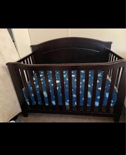 Dark Wood Baby Crib