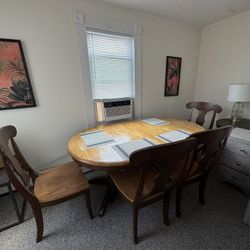 Solid Wood Dining Table Set with 4 Chairs