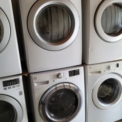 LG Front Loading Washer And Stackable Gas Dryer Set 