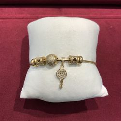 Rope Bracelet 14K With Charms