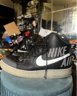 Nike Air Force 1 High Under Construction Black Men's Size 11.5 Pre Owned No Box
