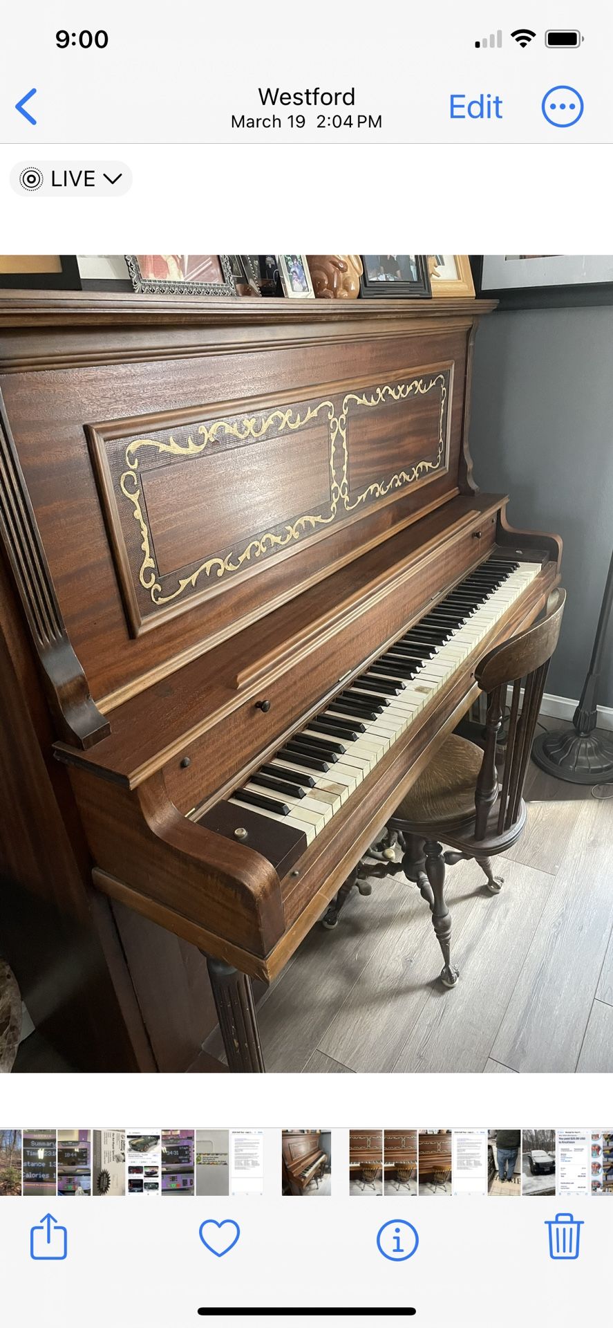 Free Early 1900 Boston Co. Upright Piano