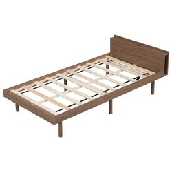 🔥Special Discount 🔥(Brand New in Box)Bed Frame Twin Size with Headboard,Platform Twin Beds Frames with Storage for All Ages,Modern Bedframe with Sla