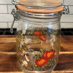 Vintage Arc France 1L Glass Canister with Latching Lid