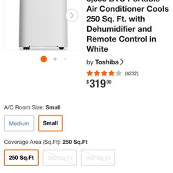 Toshiba Aire Acondicionado Portátil 6000btu
