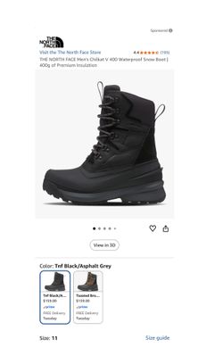 North Face Boot Size 11 Men