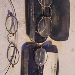 Lot of 3 vintage wire frame glasses (one marked 12K Gold Filled