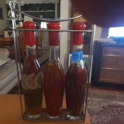3 Bottles Mixed Chili's For Decoration Purposes Comes In a Rack
