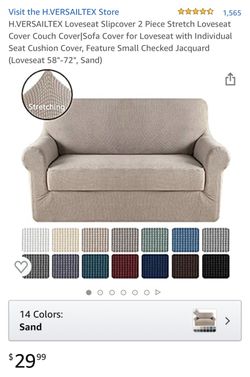 H.VERSAILTEX Loveseat Slipcover 2 Piece Stretch Loveseat