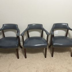 (It’s available) Hancock & Moore Royal Blue Leather Armchair (Price for 3)