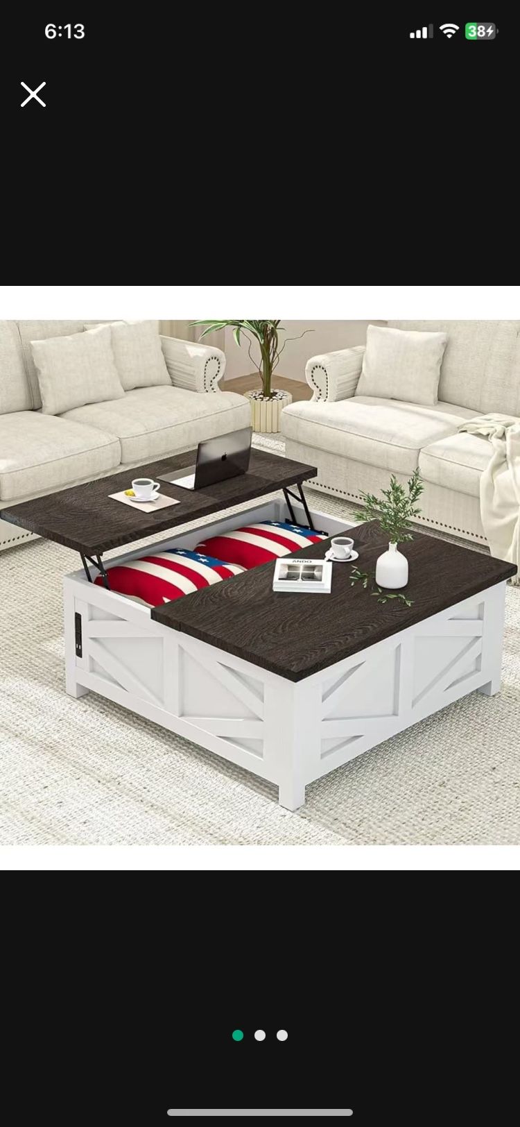 Farmhouse Lift Top Coffee Table with Storage