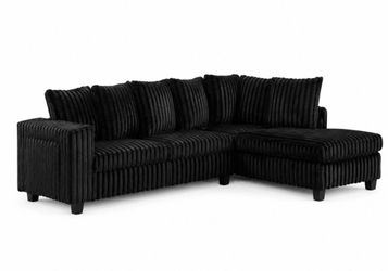 MODERN BLACK CORDORY SECTIONAL 