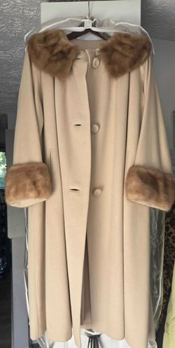 Mid 1960s Cashmere coat with mink cuffs and collar