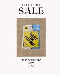 Baby on board sticker