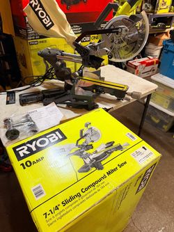 RYOBI 10 Amp Corded 7-1/4 in. Compound Sliding Miter Saw USED $165