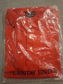 LANDS'END 50-52 SHORT SLEEVES BRAND NEW SUPIMA COTTON 3 BUTTONS  LGVRST RD  ( RED) $20.00 BRAND NEW.