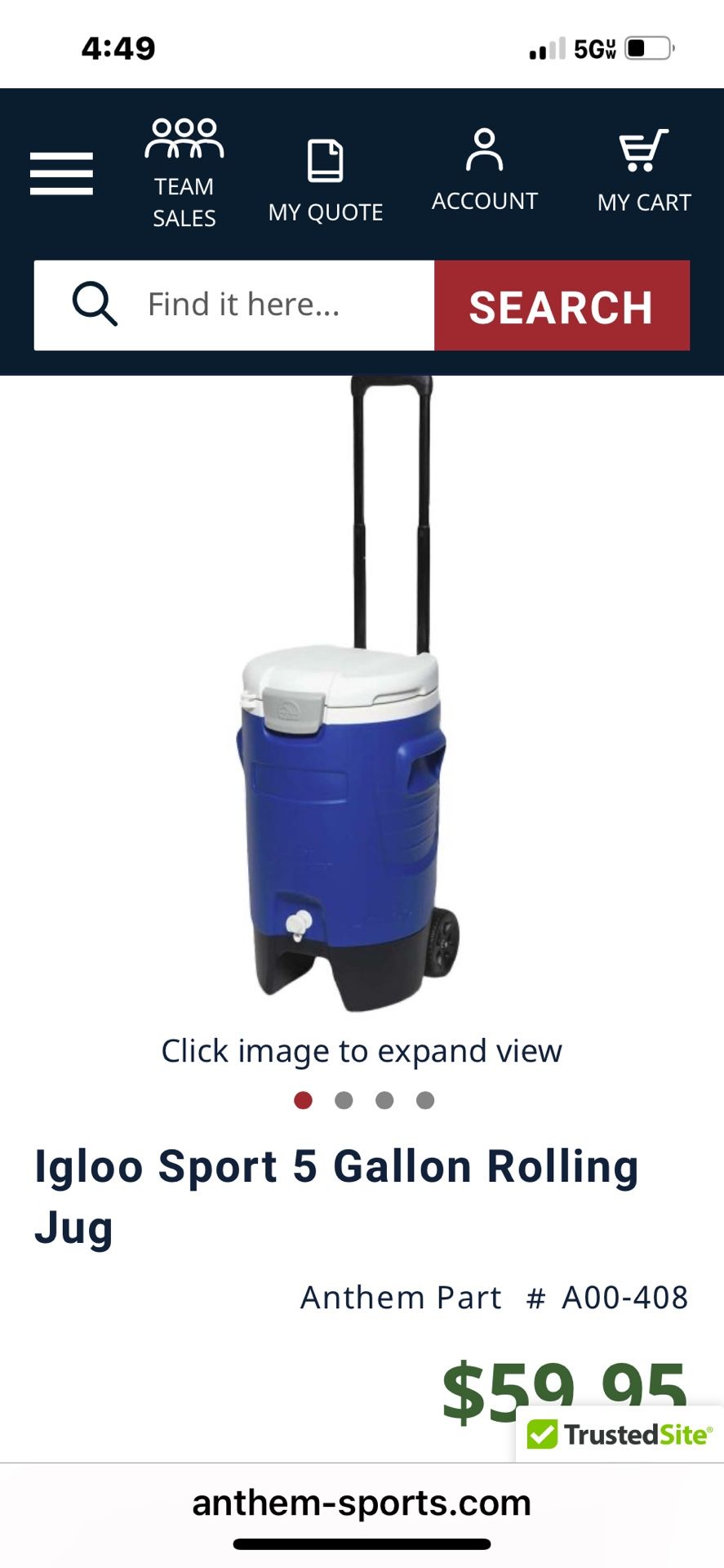 5 gallon Igloo Water Cooler Wheels