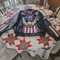 Nice leather jacket never warn