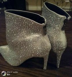 Silver beaded booties