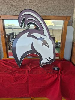 38" tall X 28" wide X 5" deep, GOAT ILUMINATED SIGN,  in very good condition