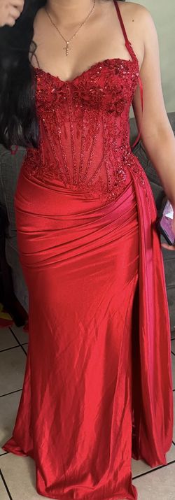Red Elegant Satin Mermaid Prom Dress