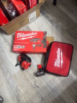 Milwaukee M12 12V Cordless Palm Nailer Kit w/ Battery Charger & Tool Bag