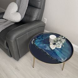 Round Epoxy Side Table New 