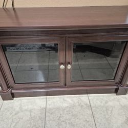 Wood & Glass Storage Cabinet – $85