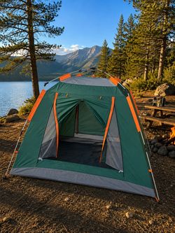 New Green and Orange Dome Camping Tent
