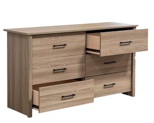 QUALITY METAL GLIDES 6 Drawer Chest of Drawers Dresser Nightstand Table Tall Natural Oak White Espresso SALE Closet Wardrobe Storage Ashley Style BIG