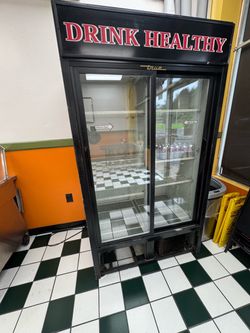 True Commercial Double Glass Door Refrigerator