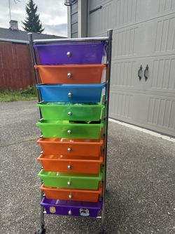 Kids 10-Drawer Mobile Organizer, Storage Cart, Assorted