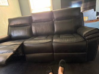 Leather reclining couch