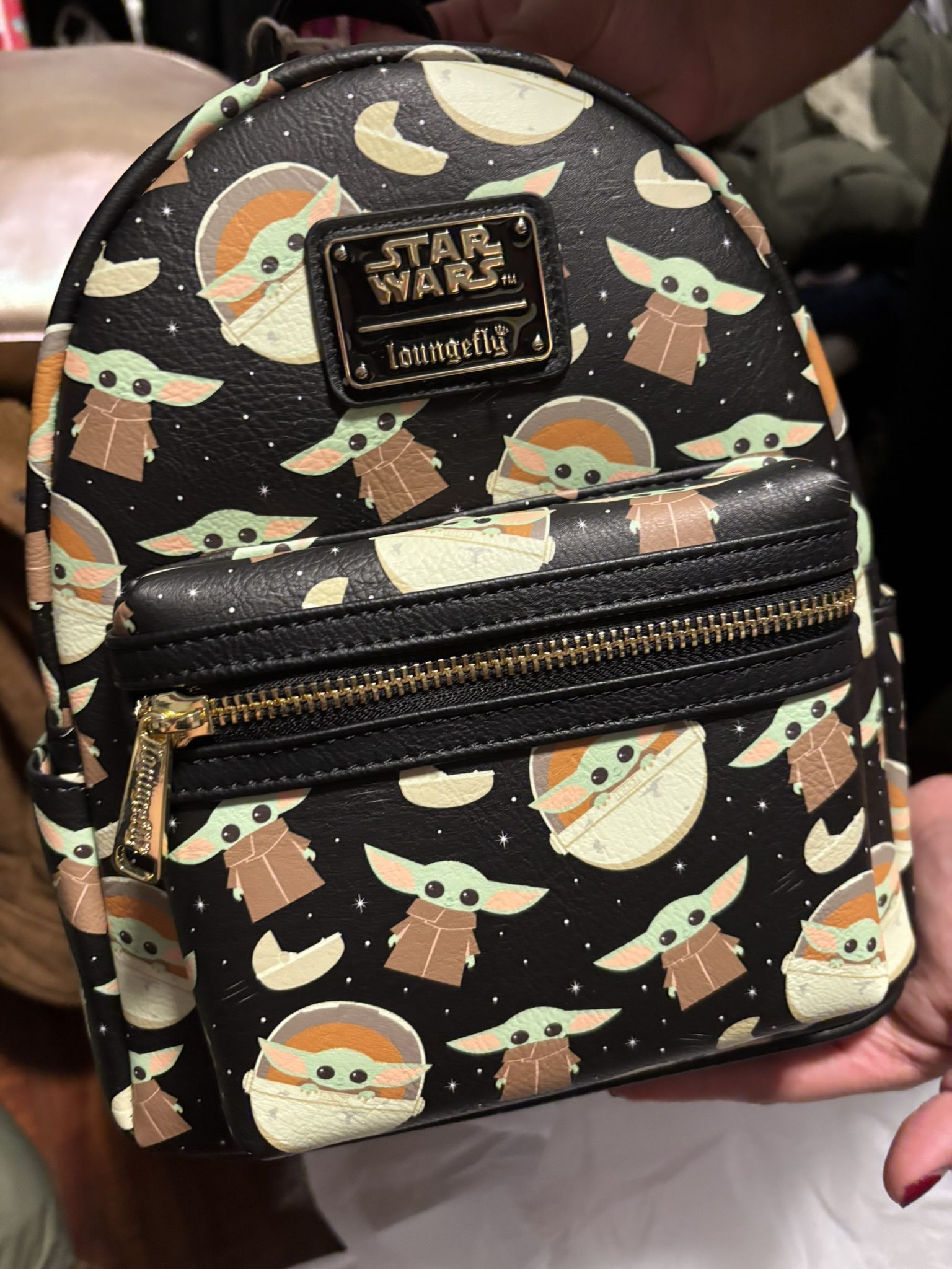 Loungefly Grogu Baby Yoda Black Backpack