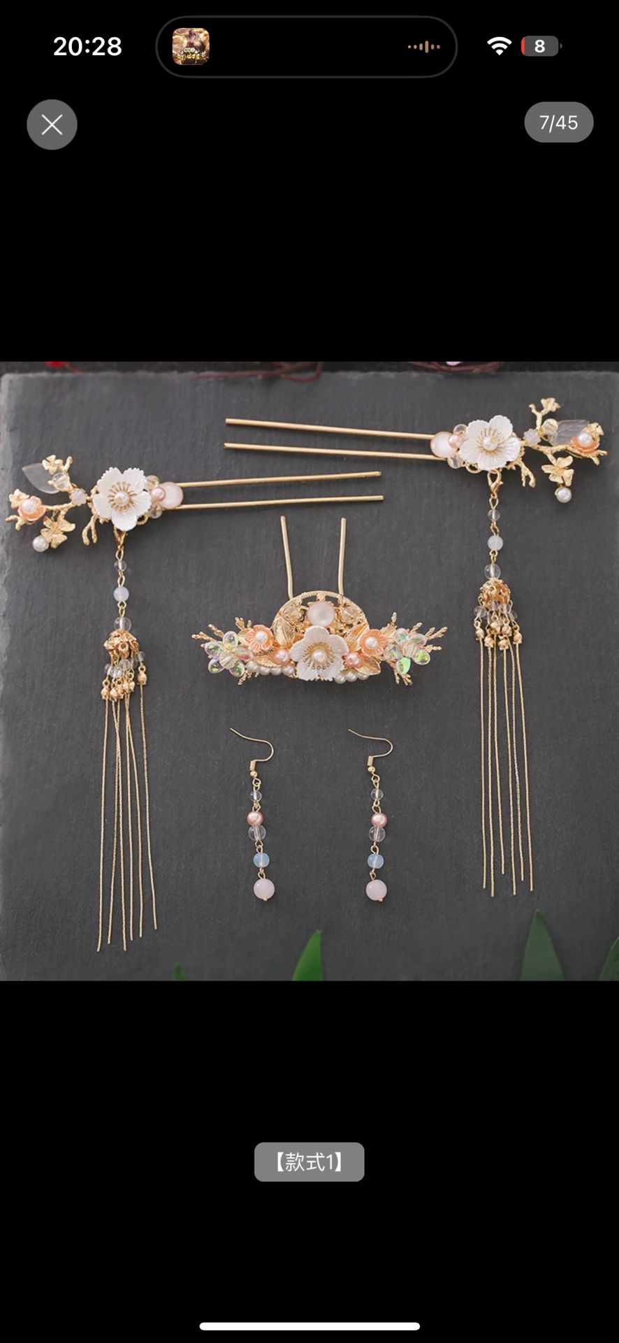 5 Pcs Flower Chinese Tassel Hair Stick Crystal Pearl Hanfu Hair Pins Classical Floral Bride Wedding Accessories for Women