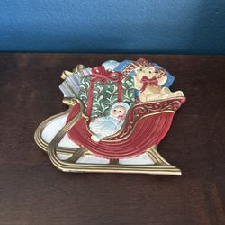 Teaddy"s Christmas, Sleigh Fitz & Floyd Canape Serving Plate Dish 8"