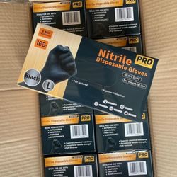 [8Mil] Black Full-Textured Nitrile Gloves – Case of 1000