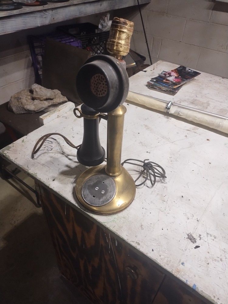 Early 1900's Brass Western Electric Phone/Lamp