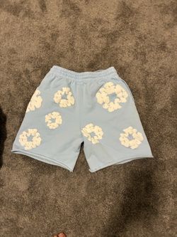 Denim tear shorts blue