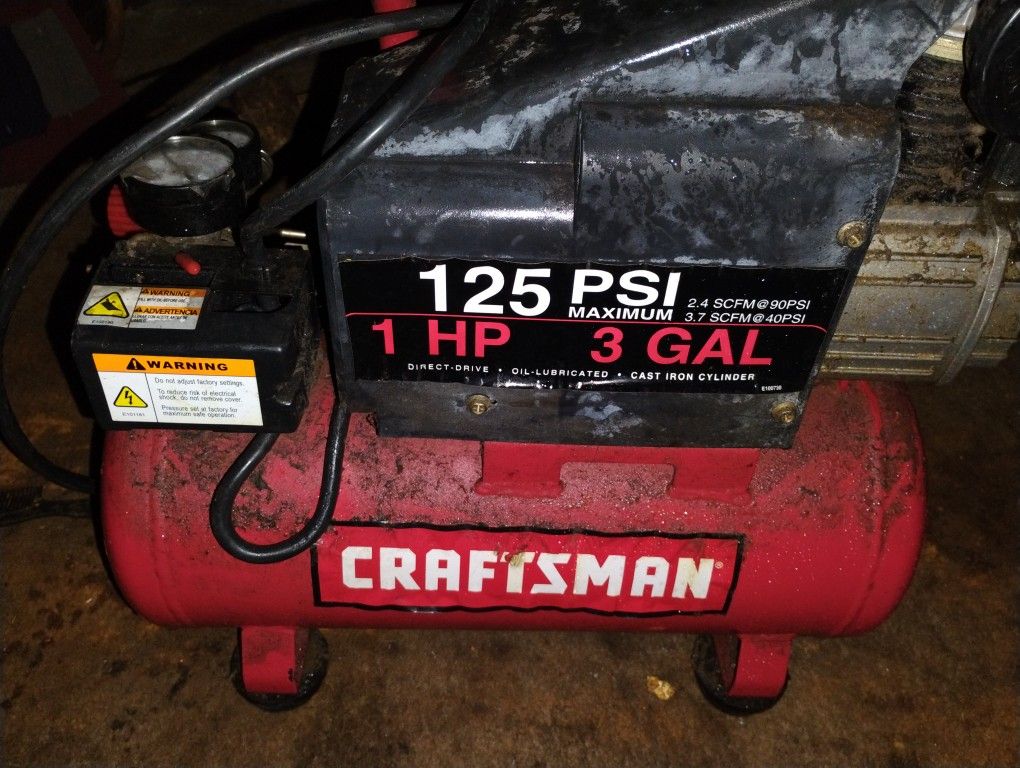 Craftsman 3 Gallon 1 Horse power ,125 Psi Air Compressor